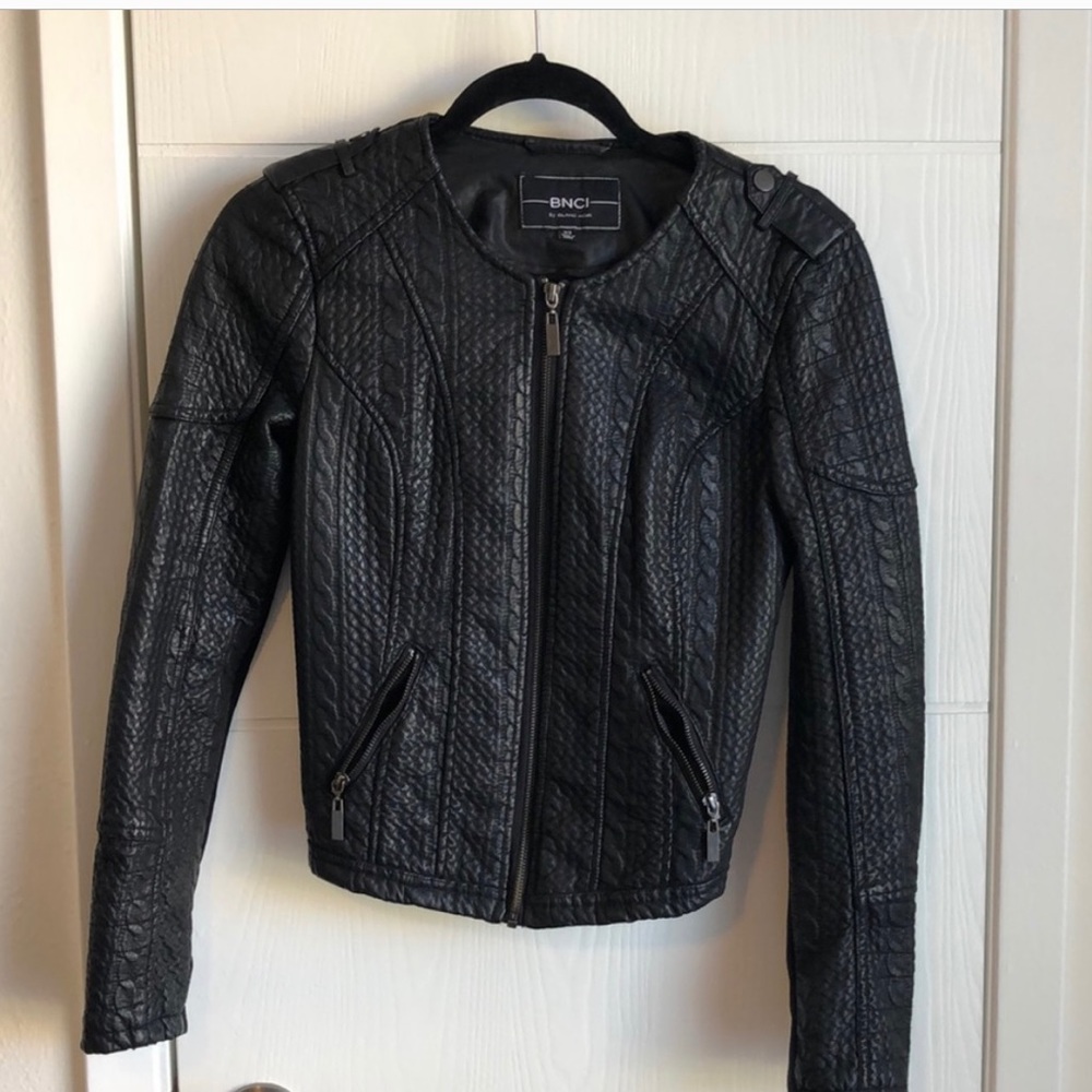 Blanc Noir Faux Leather Jacket Size L